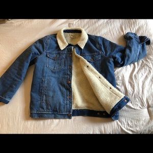 Madewell oversized faux Sherpa denim jacket